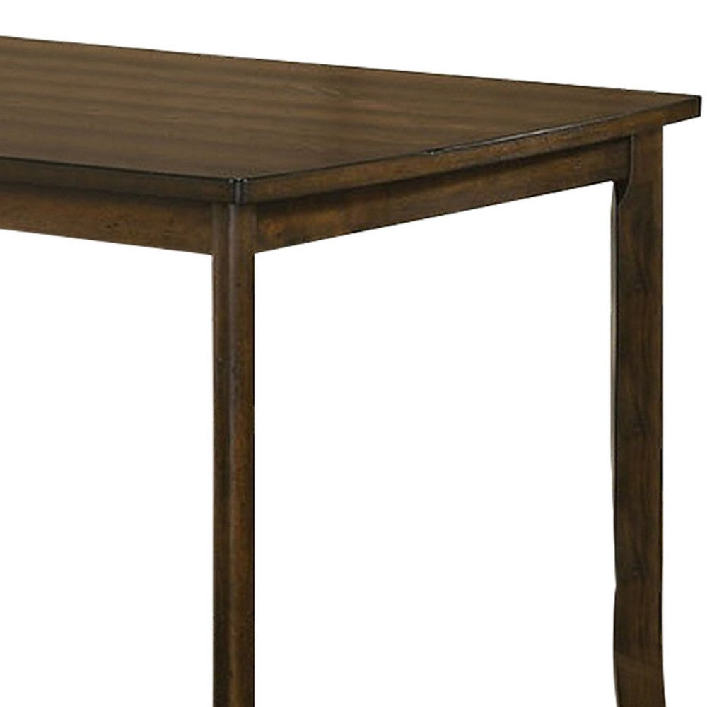 Rectangular Wooden Top Counter Height Table with Saber Legs, Brown - BM230597