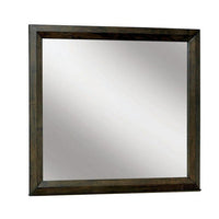 Rectangular Wooden Frame Mirror with Dual Tone Look, Brown - BM230614