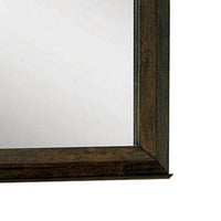 Rectangular Wooden Frame Mirror with Dual Tone Look, Brown - BM230614