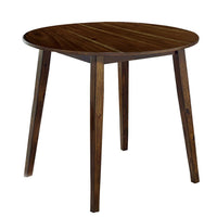 3 Piece Round Dining Table and Leatherette Chair Set, Brown - BM230619