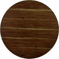 3 Piece Round Dining Table and Leatherette Chair Set, Brown - BM230619