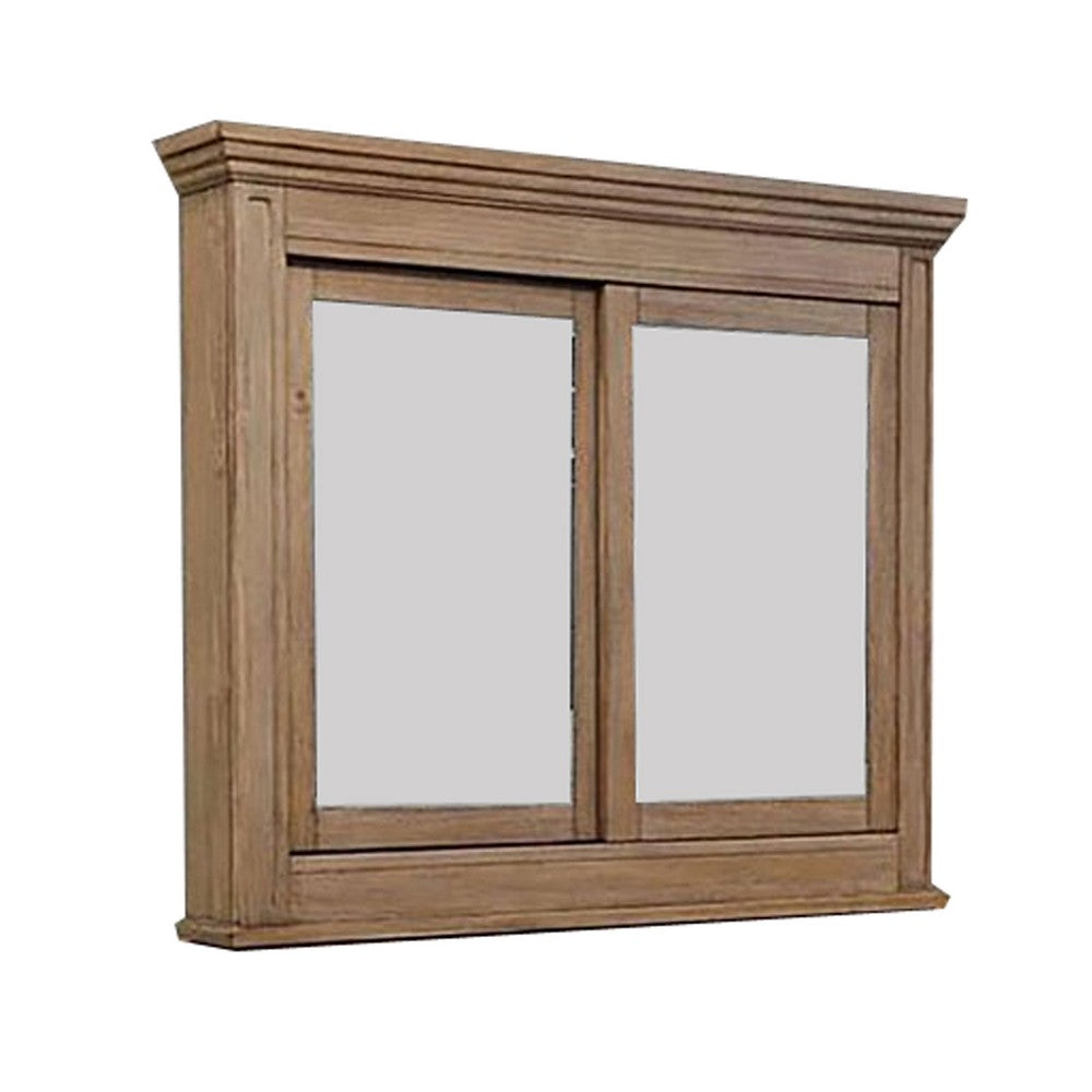 5 MM Beveled Cabinet Mirror with Storage, Brown - BM230633