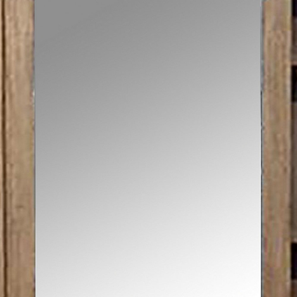 5 MM Beveled Cabinet Mirror with Storage, Brown - BM230633