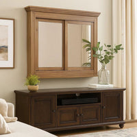 5 MM Beveled Cabinet Mirror with Storage, Brown - BM230633