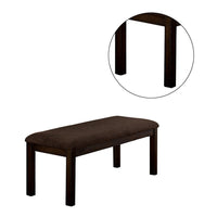 18 Inch Padded Bench with Wooden Frame, Brown - BM230635