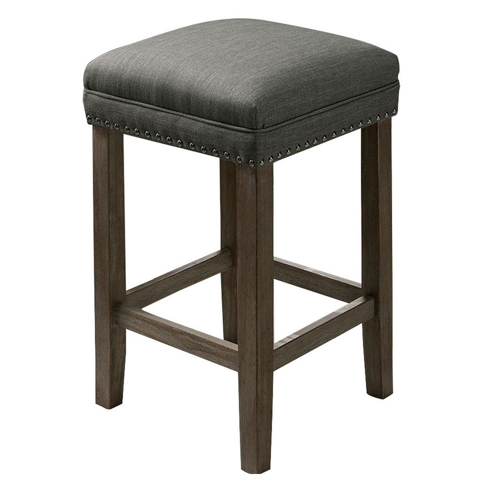 3 Piece Counter Height Dining Set with Stools, Gray - BM230638