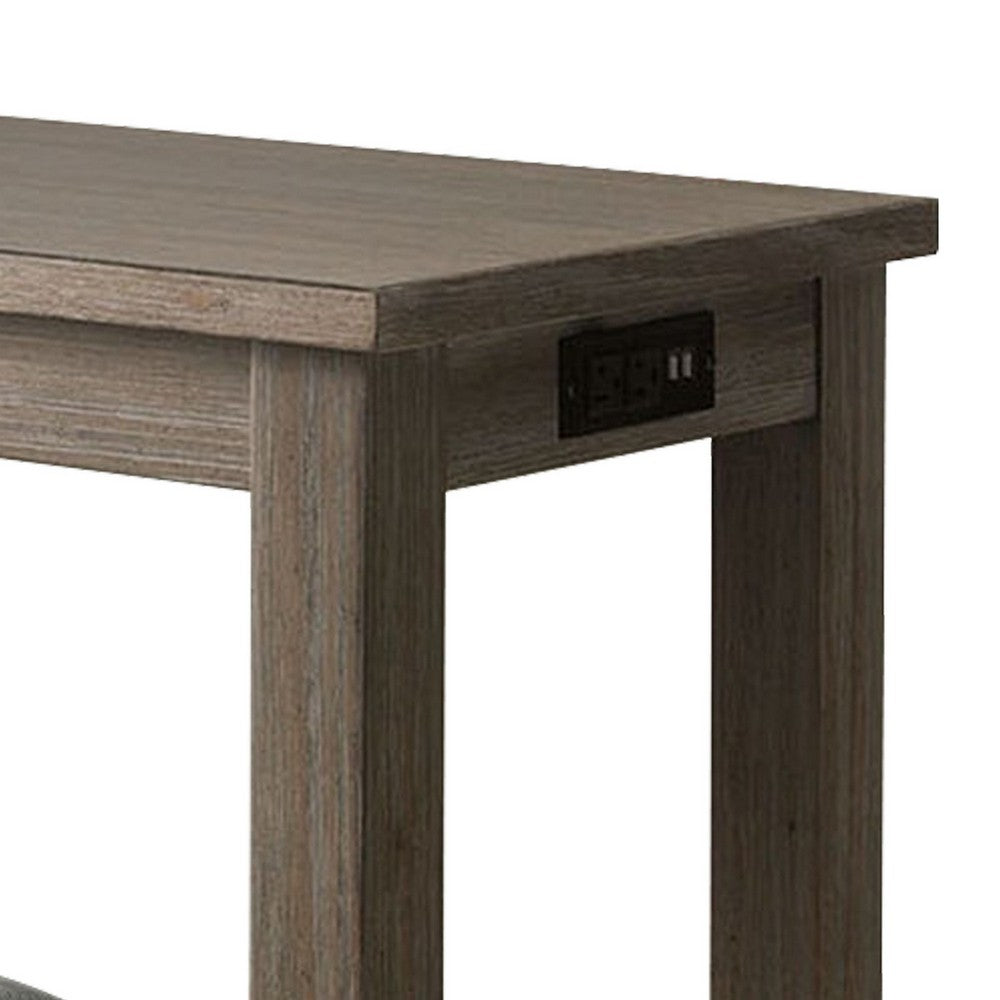 3 Piece Counter Height Dining Set with Stools, Gray - BM230638