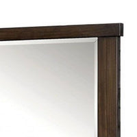 Rectangular Wooden Frame Mirror with Mounting Hardware, Walnut Brown - BM230646