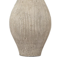 Drum Shade Table Lamp with Paper Composite Base, Beige - BM230940