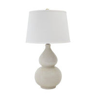 Hardback Shade Table Lamp with Double Gourd Ceramic Base, Cream - BM230952