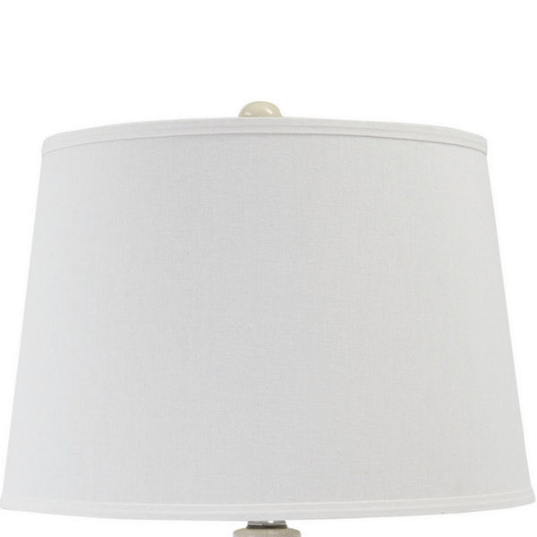 Hardback Shade Table Lamp with Double Gourd Ceramic Base, Cream - BM230952