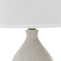 Hardback Shade Table Lamp with Double Gourd Ceramic Base, Cream - BM230952