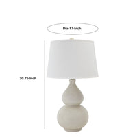 Hardback Shade Table Lamp with Double Gourd Ceramic Base, Cream - BM230952