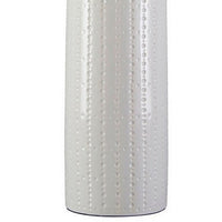 Carved Ceramic Base Table Lamp with Drum Shade, Set of 2, White - BM230953