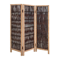 71 Inch 3 Panel Interconnected Branches Room Divider, Brown - BM231301