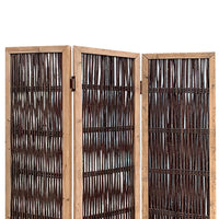71 Inch 3 Panel Interconnected Branches Room Divider, Brown - BM231301