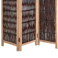 71 Inch 3 Panel Interconnected Branches Room Divider, Brown - BM231301