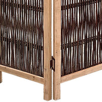71 Inch 3 Panel Interconnected Branches Room Divider, Brown - BM231301