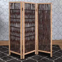 71 Inch 3 Panel Interconnected Branches Room Divider, Brown - BM231301