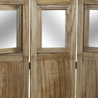 53 Inch 3 Panel Photo Frame Room Divider, Brown - BM231303