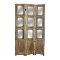 53 Inch 3 Panel Photo Frame Room Divider, Brown - BM231303