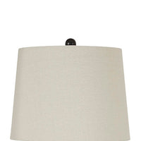 Metal Table Lamp with Turned Pedestal Base, Set of 2, Bronze - BM231406