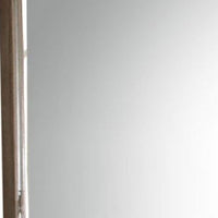 Wooden Molded Frame Mirror with Scalloped Design Top, Taupe Brown - BM231656