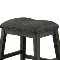 Fabric Saddle Counter Stool with Nailhead Trim, Set of 2, Gray - BM231841