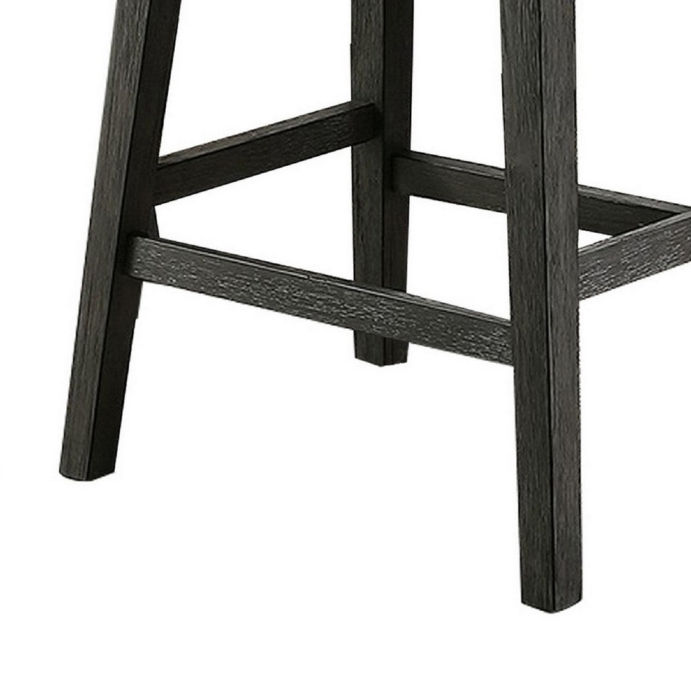 Fabric Saddle Counter Stool with Nailhead Trim, Set of 2, Gray - BM231841