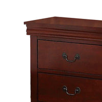 2 Drawer Wooden Nightstand with Panel Bracket Feet, Cherry Brown - BM231861