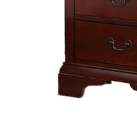 2 Drawer Wooden Nightstand with Panel Bracket Feet, Cherry Brown - BM231861