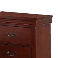 2 Drawer Wooden Nightstand with Panel Bracket Feet, Cherry Brown - BM231861