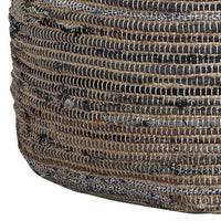 Handwoven Square Shaped Pouf with Zipper, Multicolor  - BM231907