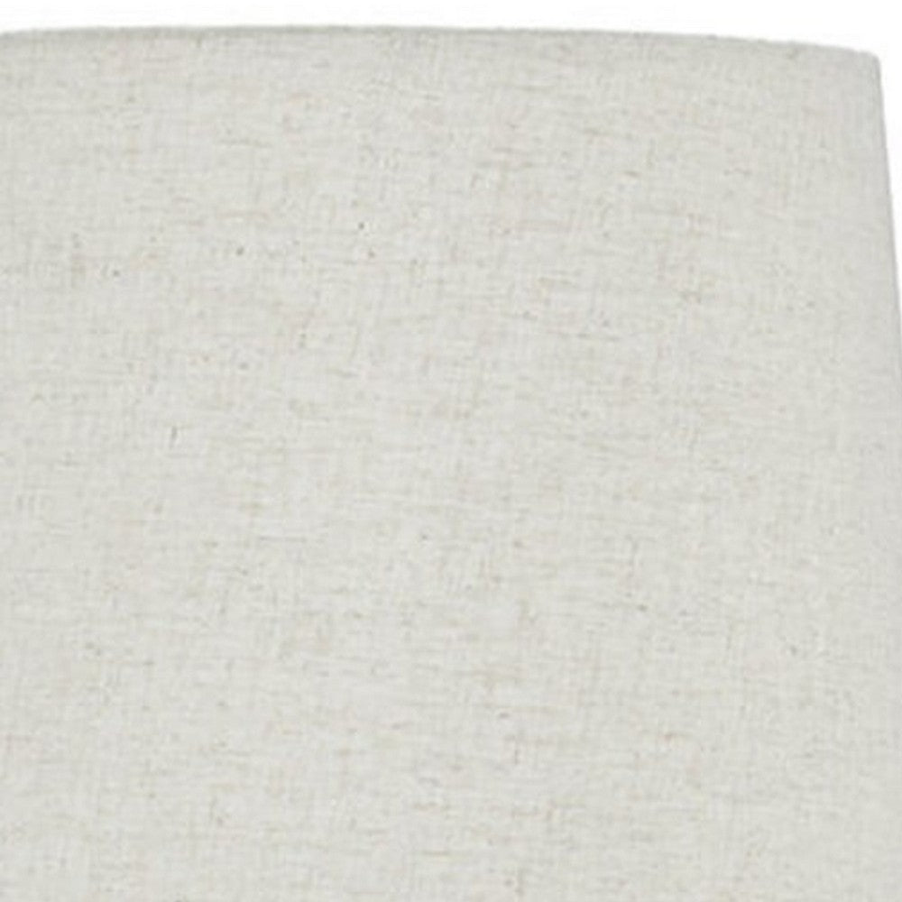 Fabric Shade Table Lamp with Textured Base, Set of 2, White and Black - BM231949
