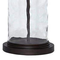 Drum Shade Table Lamp with Glass Insert Base, Bronze - BM231953