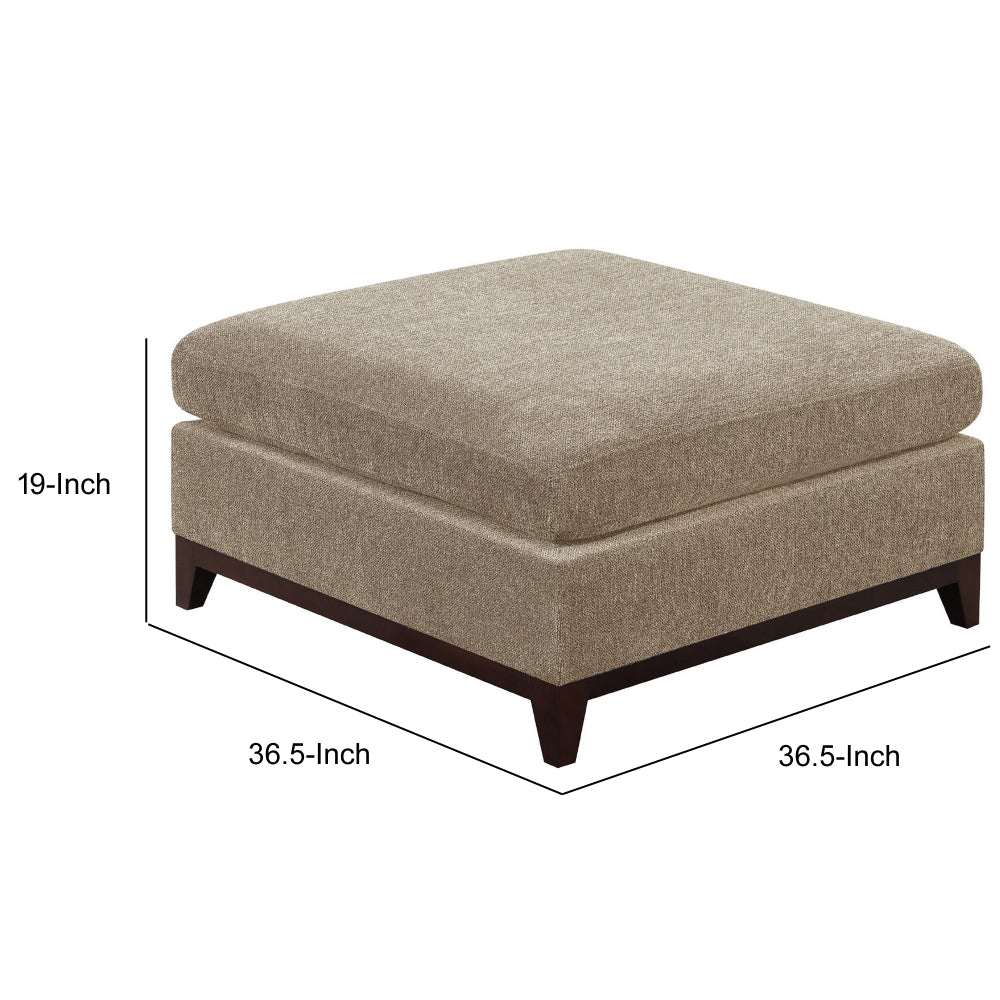 Fabric Cocktail Ottoman with Chamfered Feet, Gray - BM231981