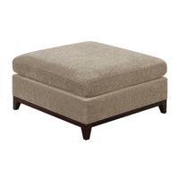 Fabric Cocktail Ottoman with Chamfered Feet, Gray - BM231981