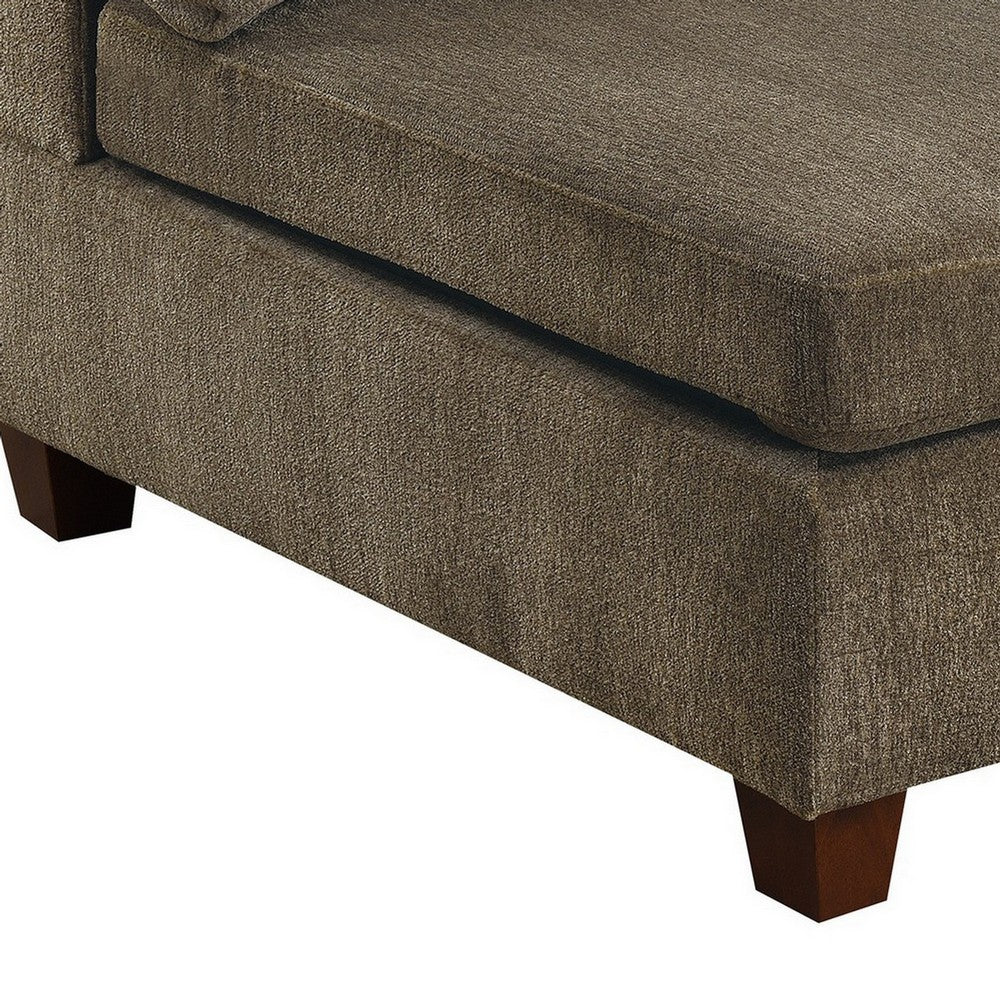 Fabric Armless Chair with Loose Back Pillows, Brown - BM231987
