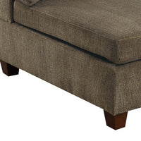 Fabric Armless Chair with Loose Back Pillows, Brown - BM231987