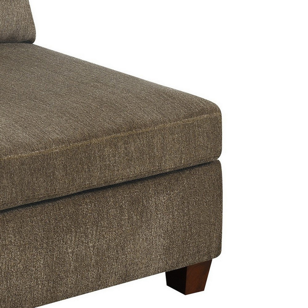 Fabric Armless Chair with Loose Back Pillows, Brown - BM231987