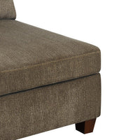 Fabric Armless Chair with Loose Back Pillows, Brown - BM231987