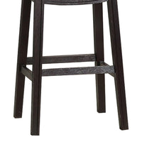 Curved Leatherette Bar Stool with Nailhead Trim, Set of 2, Black - BM232000