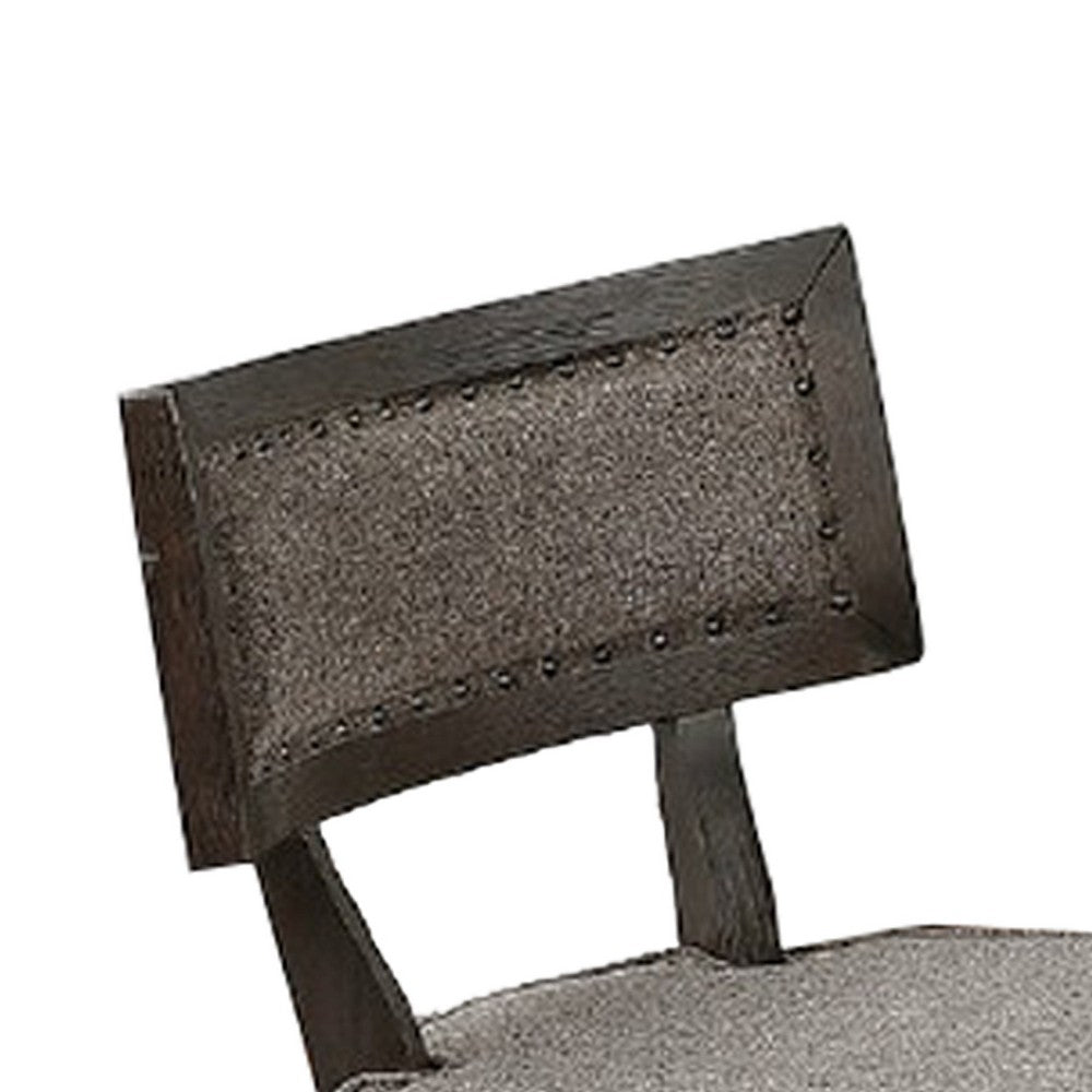 Curved Top Wooden High Chair with Flared Legs, Set of 2, Gray - BM232003