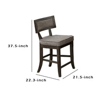 Curved Top Wooden High Chair with Flared Legs, Set of 2, Gray - BM232003