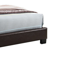 Transitional Style Leatherette Full Bed with Padded Headboard, Dark Brown - BM232005
