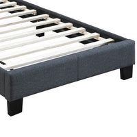 Twin Bed with Button Tufted Scalloped Headboard, Gray - BM232028