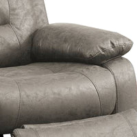 41 Inch Leatherette Power Recliner with USB Port, Gray - BM232058