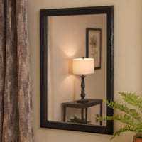 36 Inches Rectangular Wood Encased Mirror, Black - BM232102