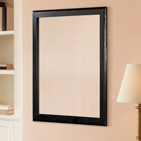 36 Inches Rectangular Wood Encased Mirror, Black - BM232102