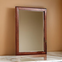 36 Inches Rectangular Wood Encased Mirror, Brown - BM232105